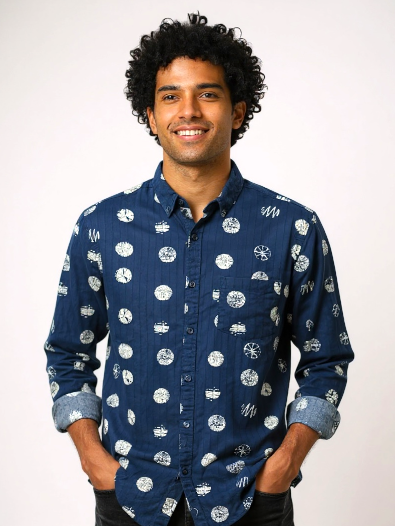 Knitted printed shirt