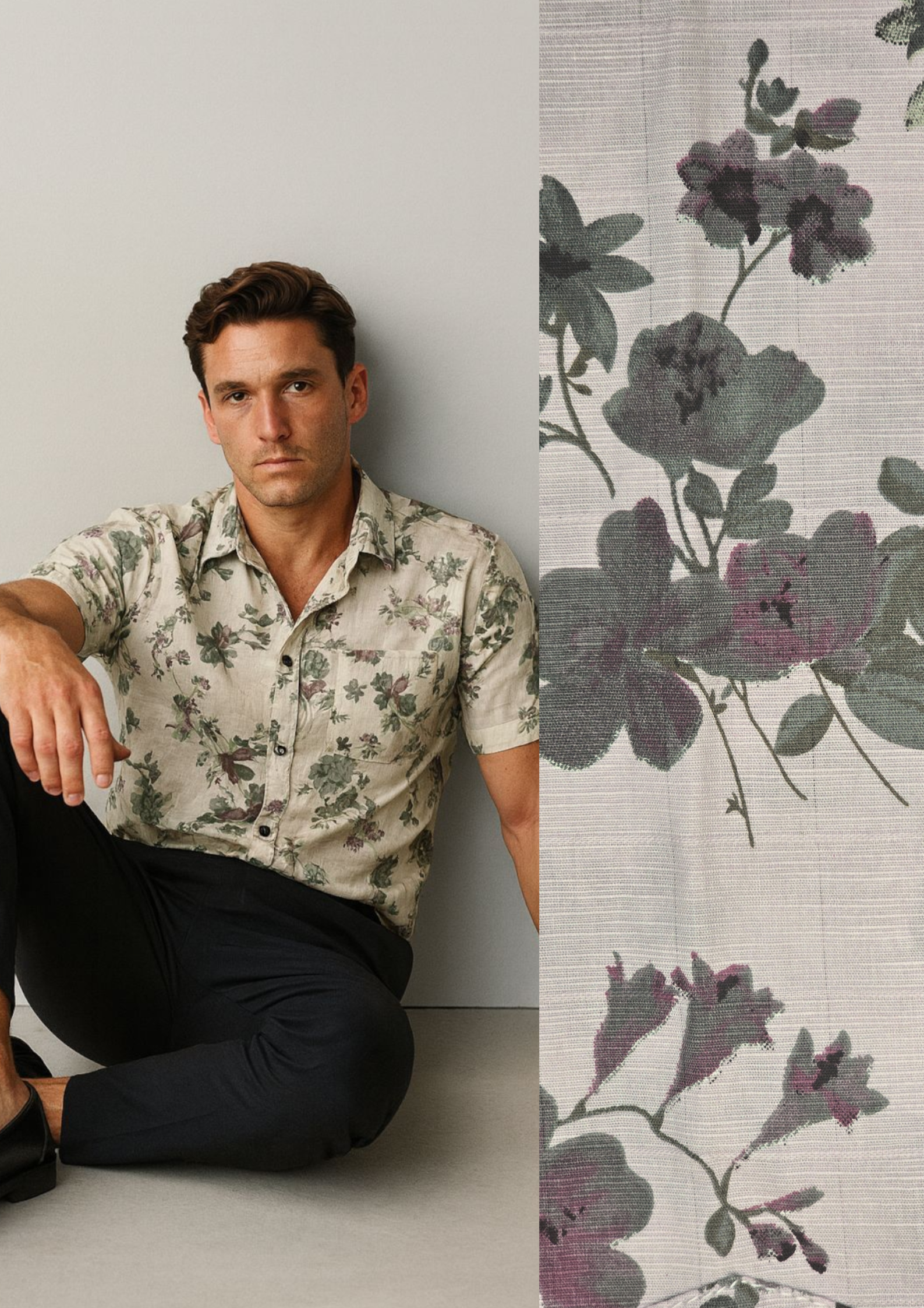 Linen halfsleeve shirt