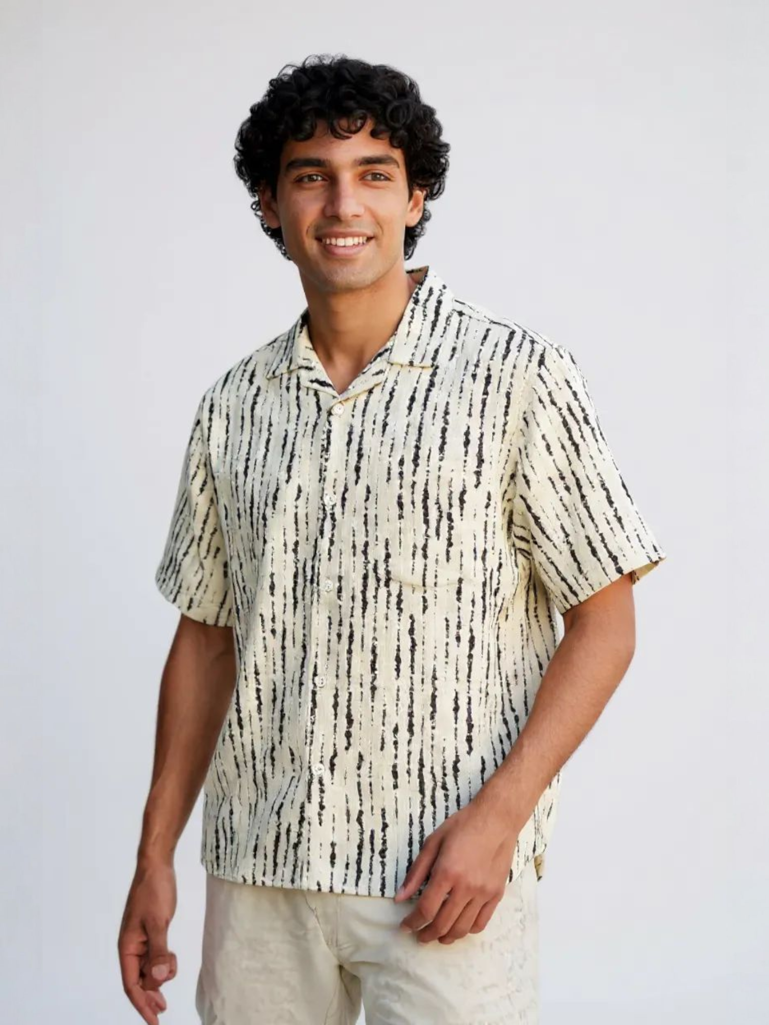 Half sleeve print oversize